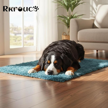 Pets Bed Blanket Dogs Reversible Soft Dog Throw Blankets Cats Mat Sleeper Fuzzy Pet Couch Covers Washable Cat Puppy Cover for Beds Sofa Travel Double Sided Furniture Protection (Colorful Blue,L)