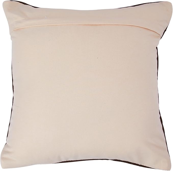 Creative Co-Op Swiss Cross Cotton Wool Throw Pillow, Brown