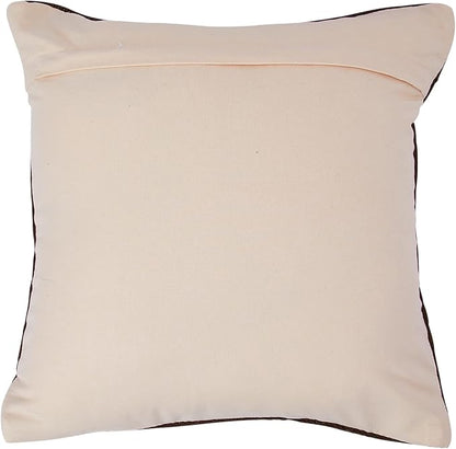 Creative Co-Op Swiss Cross Cotton Wool Throw Pillow, Brown