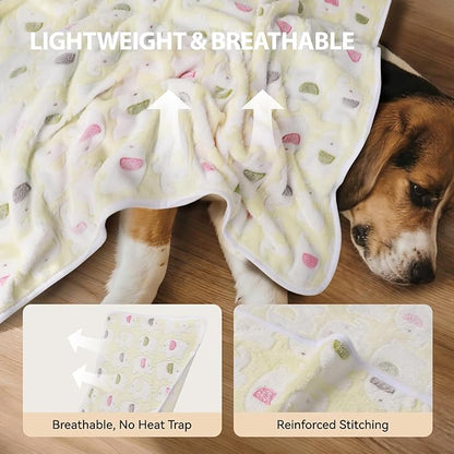 LINENLUX 1 Pack 3 Blankets Super Soft Fluffy Premium Fleece Dog Blankets for Puppy Cat Pet Blanket Flannel Throw Warm Sleep Elephant Pattern 23x16 inches