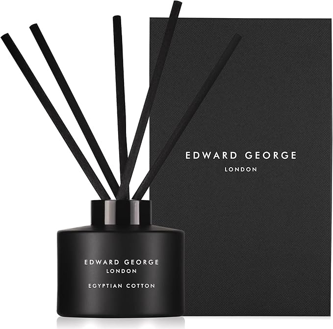 Edward George Reed Diffusers for Home Egyptian Cotton Fragrance Oil Reed Diffuser Set with 10 Oil Diffuser Sticks, 5.6 fl oz