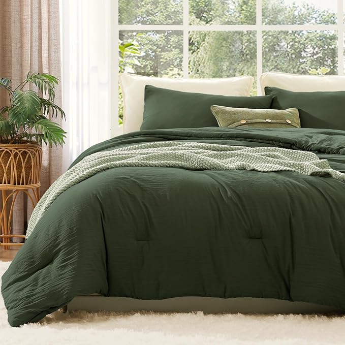 WRENSONGE Twin/Twin XL Comforter Set - 2 Pieces Deep Forest Comforter Prewashed Soft Lightweight for All Seasons,Fluffy Down Alternative Twin XL Comforter with 1 Pillow Sham
