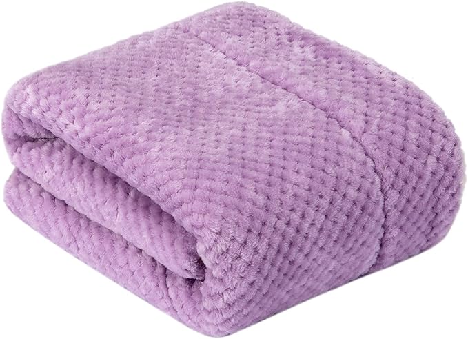 Fuzzy Pet Blanket, Warm and Soft Plush Fleece for Dog or Cat Bed, Couch, Sofa, Travel, Outdoor, Camping (32" x 40", DW-Lavender)