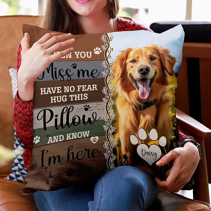 Custom Pet Memorial Throw Pillow (Insert Included), Dog Memorial Gifts For Loss Of Dog, Pet Pillows Photo, Pet Loss Gifts Sympathy Gifts For Pet, Pillow Case Cover, Square Pillow, Photo Pillow