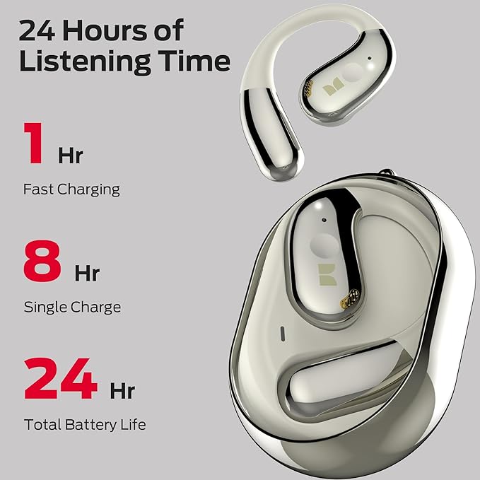 Monster Open Ear AC360, Wireless Bluetooth Rotary Earphone, with Lanyard, Upgraded Bluetooth 6.0, Touch Control, 24h Long Battery Life, IPX5 Waterproof,Long-Lasting Wear Without Fatigue