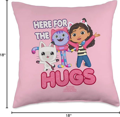 DreamWorks Gabby's Dollhouse Here for The Hugs Throw Pillow