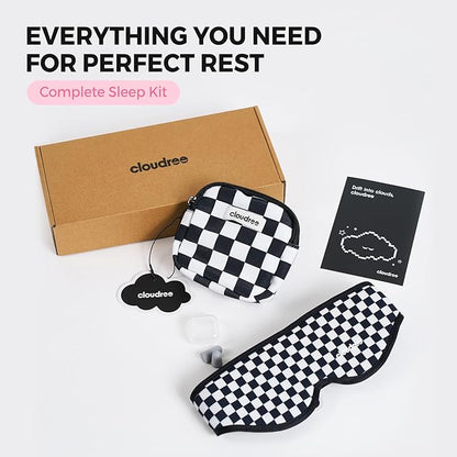 Sleep Mask for Sleeping, Light Blocking Eye Mask with 3D Contoured Nose Design, No Pressure Sleep Mask for Side Sleepers, Travel & Airplane Eye Cover
