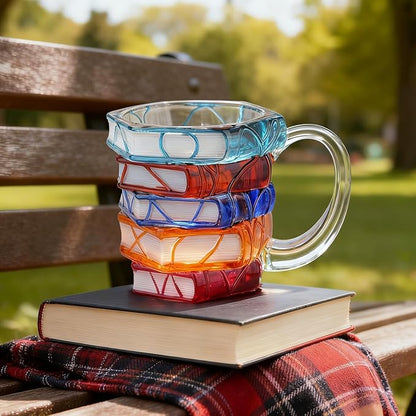 VNROSE Painted Book Mug - Novelty Coffee Mugs，Personalized Gift for Book Lovers, Valentine's Day Gifts for Book Lovers,Unbreakable Library Art Cup,Book Club Gifts(10oz)