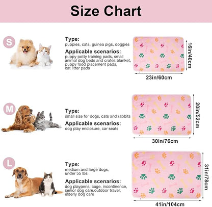 Dono 1 Pack 3 Dog Blankets for Small Dogs, Soft Fluffy Paw Print Pattern Fleece Pet Blanket Warm Sleep Mat, Puppy Kitten Blanket Doggy Mat for Dog Cat Kitten Doggy -23*16in (M(30*20"), Brown Bone)