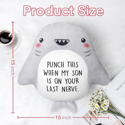 Funny Daughter in Law Gifts - Novelty Cute Shark Pillow- Wedding/Bridal Shower/Birthday Gifts for Daughter in Law, Future DIL, Sons Girlfriend, 15”×15”