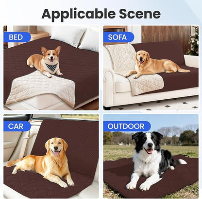 Waterproof Couch Covers for Pets, Waterproof Dog Bed Cover, Anti-Slip Soft Dog Blankets, Couch Cover for Dogs Washable, Pet Blanket for Puppy Large Dogs Cat (82x102 Inch, Coffee)