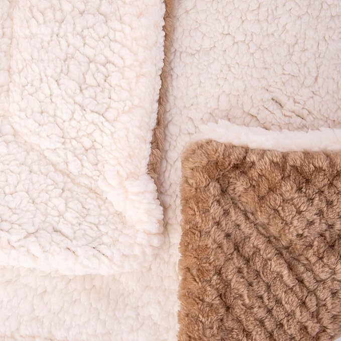 DW-Mocha Fuzzy Dog, Cat & Pet Blanket - Warm & Soft Plush Fleece Receiving Blanket for Dog Bed, Cat Bed, Couch, Sofa, Travel & Outdoor, Camping (24" x 32")