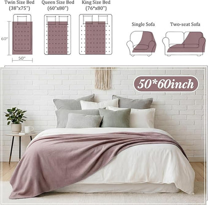 Kinlop Fleece Blanket Bulk 60 x 50 Inch Soft Lightweight Fleece Cozy Blanket Warm Throw Plush Pet Throw for Bed Couch Sofa Home Office Wedding Gifts Travel Camping(Pink Rose)