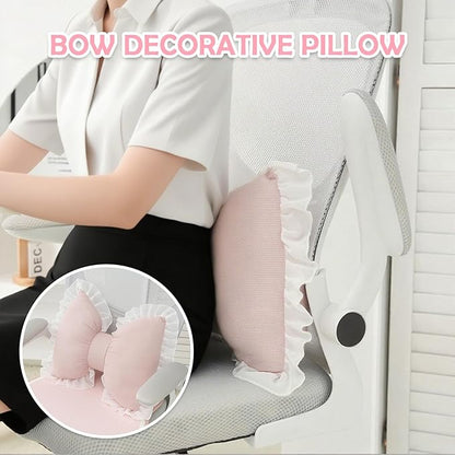 Set of 2 Bow Shaped Throw Pillow Soft Bowknot Decorative Pillows Cute Car Lumbar Pillows Novelty Bow Pillow for Sofa Couch Bed Living Room Bedroom