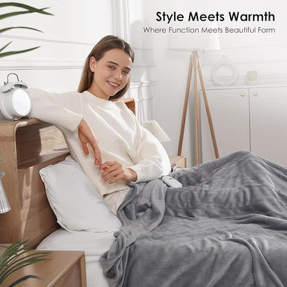 Heated Blanket King Size Electric Blanket 100''X90'', Fast Heating Blanket Ultra Soft Warming Blankets for Adults with 5 Heat Levels & 10 Hrs Timer, Machine Washable Queen Heated Blanket(Subtle Gray)