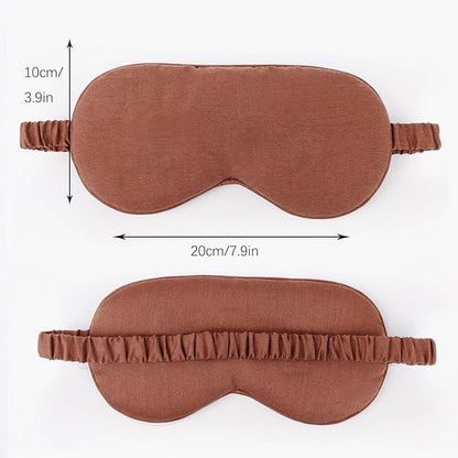 HBHLFZ Sleep Mask 2 Pack - Bamboo Viscose Fiber Sleeping Eye Mask - with Elastic Band/Headband - Comfort Sleeping Shade - for Nighttime Sleeping, Traveling & Napping（Red Curry）