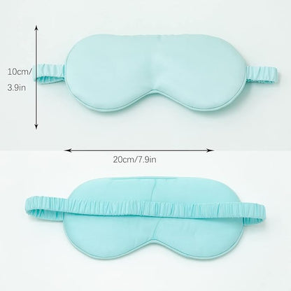 HBHLFZ Sleep Mask 2 Pack - Bamboo Viscose Fiber Sleeping Eye Mask - with Elastic Band/Headband - Comfort Sleeping Shade - for Nighttime Sleeping, Traveling & Napping（Light Blue）
