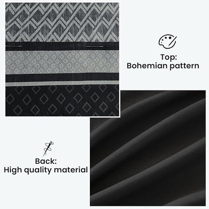 Cottolester Boho Comforter Set King Size,Black Gray Striped Bed in a Bag,Fall Plaid Comforter and Sheet Set,Soft Microfiber Complete Bedding Sets