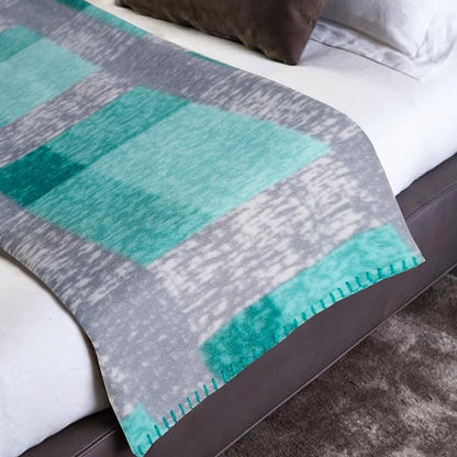 ZYFZCYBL Fleece Throw Blankets for Couch Bulk Lightweight Warm Soft Cozy Blanket 6 Pack Bulk Fleece Blanket Solid for Bed Couch Office Gifts Outdoor 50 x 60 inch Teal and Grey