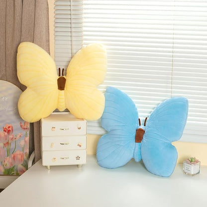 PEACH CAT Butterfly Pillow Decorative Butterfly Shaped Throw Pillows 15.7" x 15.7" Cute Plush Cushion Decor for Bedroom Living Room Couch Sofa Blue