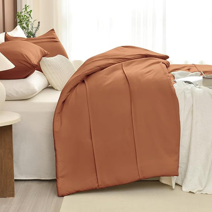Masaca 120x120 Oversized King Comforter,Pinch Pleated Pumpkin California King Comforter Set Lightweight Rustic Farmhouse Microfiber Extra Large Bedding 3PCS