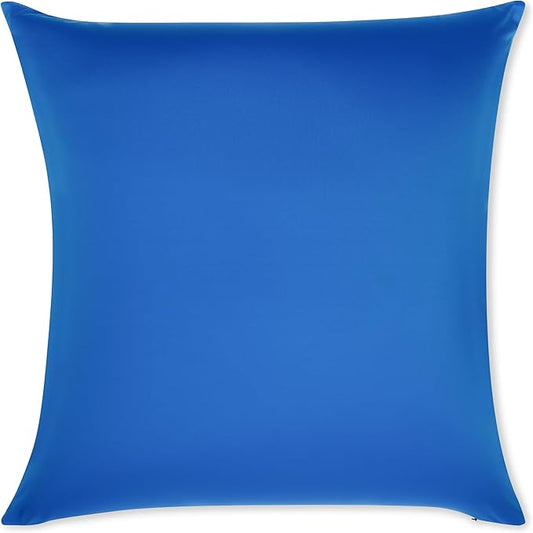 PILLOWY 22" x 22" Throw Pillow - Yeal Blue: 1 PCS Luxurious Premium Microbead Pillow with 85/15 Nylon/Spandex Fabric. Forever Fluffy, Outstanding Beauty & Support. Silky, Soft & Beyond Comfortable