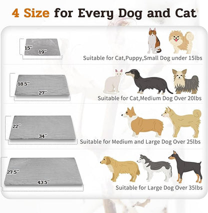 NWK Pack of 4 Fluffy Self Warming Cat Mat, Cat Blanket, Thermal Dog Mat, Washable, Non-Slip Bottom for Sofa & Crate & Kennel & Car Seat (Misty Gray, Small (19'' X 15'' X 0.7''))