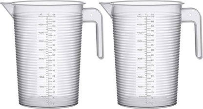 Amazing Abby - Michelle - 128-Ounce (1-Gallon, 4-Quart) Unbreakable Plastic Measuring Pitcher (2-Pack), Measuring Jug with Conversion Chart, Food-Grade, Dishwasher-Safe, Great for Kitchen, Lawn, Pool