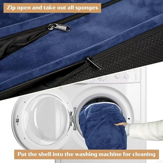 Comfort Expression Orthopedic Dog Bed for Large Dogs 36x27 Inch, Waterproof Supportive Egg Crate Foam Large Pet Bed with Removable Bolsters, Dog Couch with Washable Cover & Non-Slip Bottom, Navy Blue