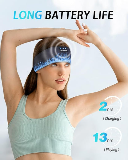 LC-dolida Headband Headphones Bluetooth, Sleep Headphones Wireless Bluetooth with Ultra-Thin HD Stereo Speaker, Sleep Headband Earphones for Workout Yoga Insomnia Meditation Gifts