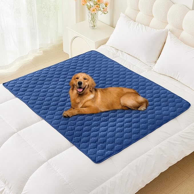 Smiry Waterproof Dog Bed Cover Blanket, Soft Reversible Pet Blanket, Washable Leakproof Cats Dogs Couch Cover for Sofa, Couch, Furniture (40x50 Inch, Navy/Blue)
