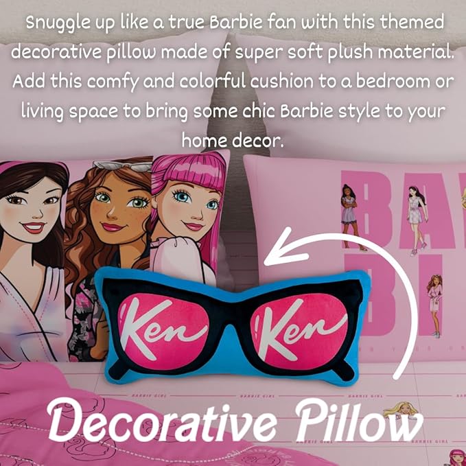 Franco Movie Luxe Super Soft Plush Squishy 17" Inch Barbie Decorative Pillow, Ken