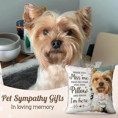 Pawfect House Personalized Pet Memorial Throw Pillow with Photo (Insert Included), Dog Memorial Gifts for Loss of Dog, Pet Memorial Gifts for Dogs, Cats, Loss of Dogs Sympathy Gift
