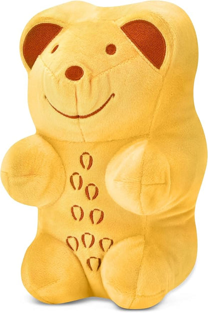 iscream Haribo Gummi Bear Furry 8.5" x 5" Candy Character Shaped Pillow, Orange