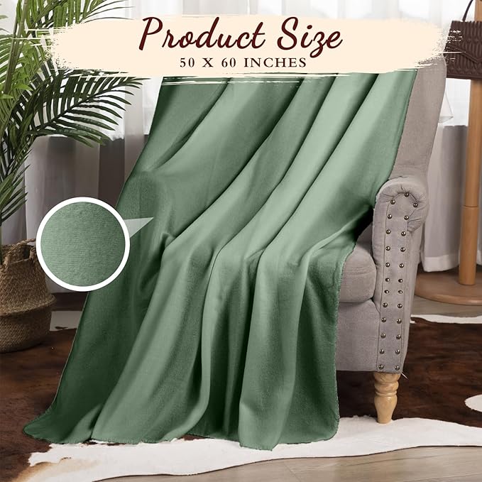 Buryeah 10 Pcs Fleece Blanket Bulk Soft Warm Fleece Blankets Cozy Lightweight Throw Blankets Plush Pet Throw Blanket for Home Bed Sofa Office Wedding Gifts Travel(50" X 60",Army Green)