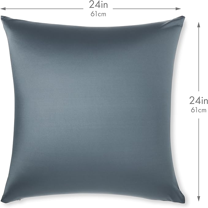 PILLOWY 24"x24" Throw Pillow - Dark Slate Grey: 1Pcs Luxurious Premium Microbead Pillow with 85/15 Nylon/Spandex Fabric. Forever Fluffy, Outstanding Beauty & Support. Silky, Soft & Beyond Comfortable