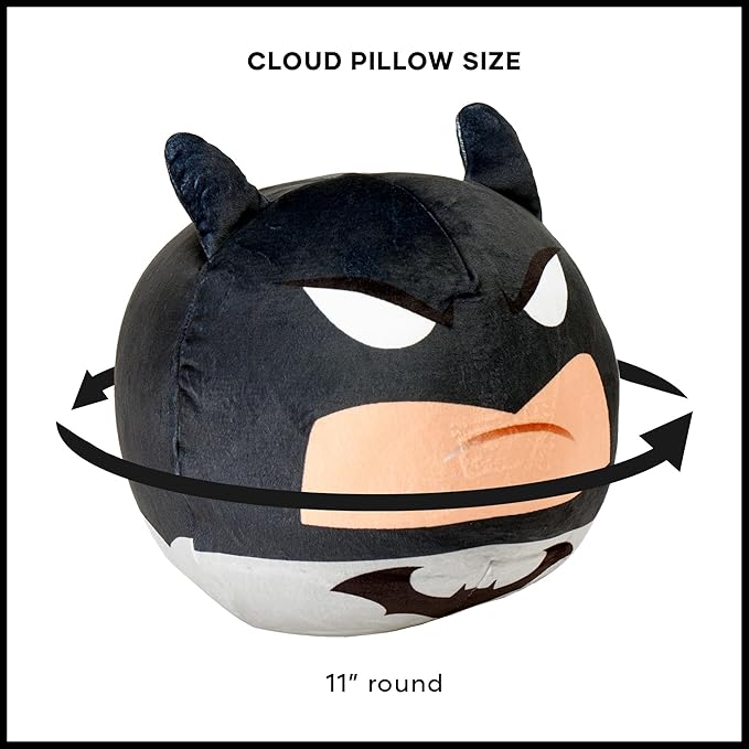 Northwest Batman Cloud Pillow – Warner Brothers DC Comics, Grey Detective Design – Ultra Soft Plush Pillow for Bed, Couch, or Decor