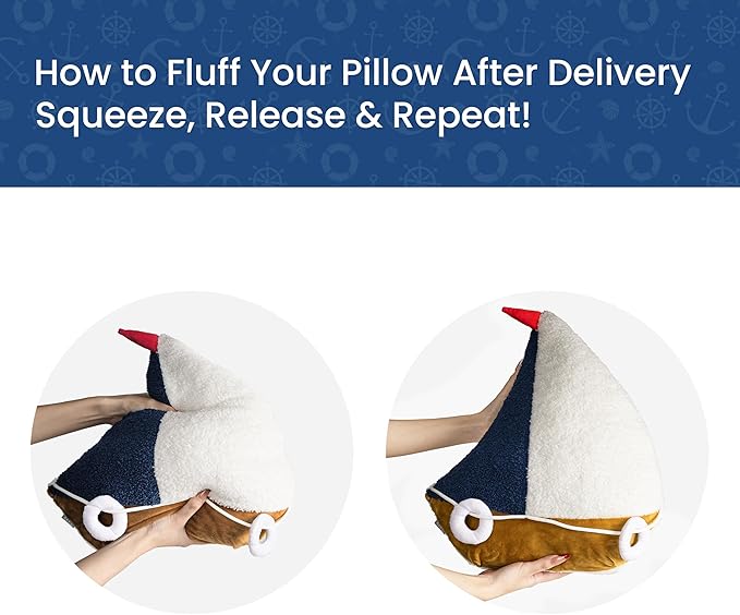 AELS Sailboat & Anchor Nautical Throw Pillows Set of 2, Coastal Decor for Beach Enthusiasts Beach House, Ideal for Sofa Couch Living Room Bedroom and Nursery, Navy Blue and White