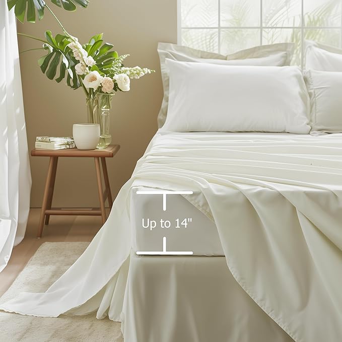 Beige Comforter Set Queen Reversible Bedding Set, 7 Pieces Soft Bed in a Bag Queen with Comforter, Sheets, Pillowcases & Shams, All Seasons Boho Queen Bed Set