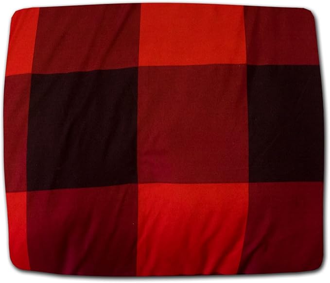 Sweet Home Collection Comforter Set 4 Piece Buffalo Check Plaid Design Soft and Luxurious All Season Warmth Down Alternative Reversible to Solid Color with 2 Shams & Throw Pillow, King, Burgundy