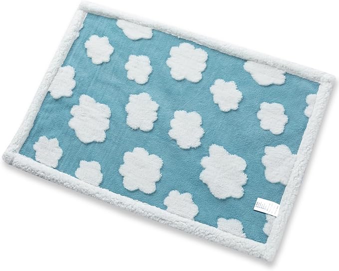 Waterproof Pet Blanket,Dog Bed Covers Small Throw for Puppy Cats Stylish Jacquard Pets Couch Sofa Furniture Protection Washable Reversible Covers (Blue Cloud,XS)