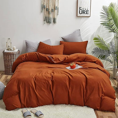 CLOTHKNOW Burnt Orange Comforter Full Size 3Pcs Terracotta Bedding Comforter Sets All Season Soft Rust Comforters Caramel Comforter with 2 x Pillowcases