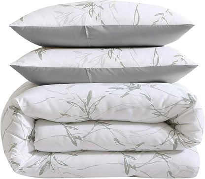 Kenneth Cole - Comforter Set, Super Soft Bedding with Matching Sham & Bonus Throw Blanket, Luxurious Home Decor (Ink Wash Vine Green, Twin)