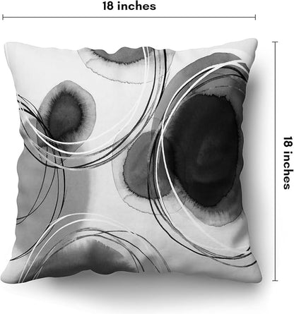 Americanflat 18x18 Throw Pillow with Sewn-in Insert - All-in-One Decorative Pillows - No Cover Needed - Soft and Durable Cushion for Bed or Sofa - Polyester - Black and White