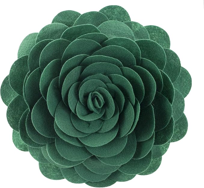 Fennco Styles Eva's Flower Garden Decorative Filled Throw Pillow 13" Round - Green Floral Accent Pillow for Home, Couch, Bed, Living Room, Holiday and Office Décor