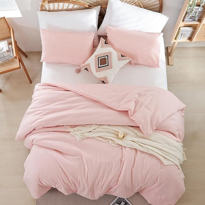 weigelia Pink Comforter Sets King Size Comforter Set 3 Piece Soft Microfiber Comforters Set for Women and Girls Blush Lightweight Alternative Comforter for All Season (1 Comforter, 2 Pillowcases)