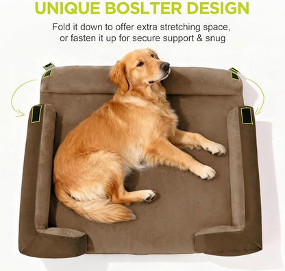 Orthopedic Dog Beds for Large Medium Dogs, Big Waterproof Memory Foam Pet Couch Bed with Removable Washable Cover, Tennis Ball Toy, 36x27