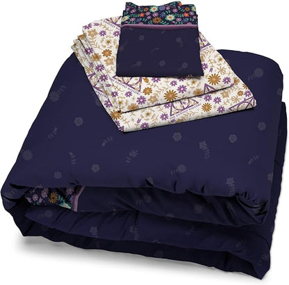 Northwest Harry Potter Botanical Wizardry 4 Piece Twin Bed in a Bag Set, Bedding Set with Comforter and Sheets, Soft and Cozy for All Seasons