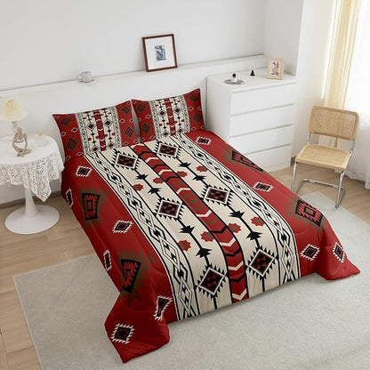 Erosebridal Southwestern Quilt Bedding Western Aztec Comforter Set King Bohemian Bedding Comforter Sets American Native Southwest Tribal Bed Set for Kids Adults Men Women Boho Ethnic Room Decor