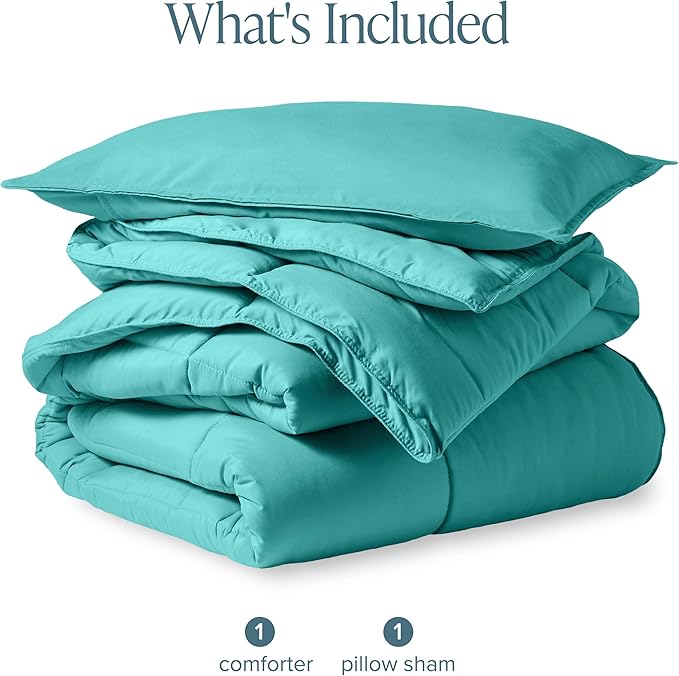 Bare Home Comforter Set - Twin/Twin Extra Long Size - Ultra-Soft - Goose Down Alternative - Premium 1800 Series - All Season Warmth (Twin/Twin XL, Turquoise)